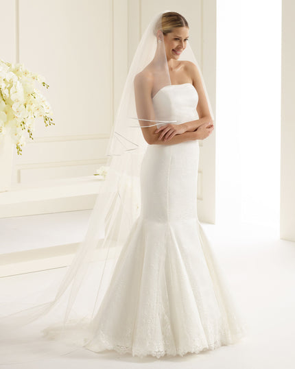 Velo de Novia Nueva York - Odilia Bridal borde en satén