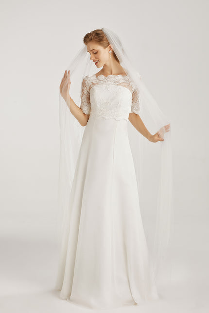 Velo de novia liso largo 2 metros Odilia Bridal