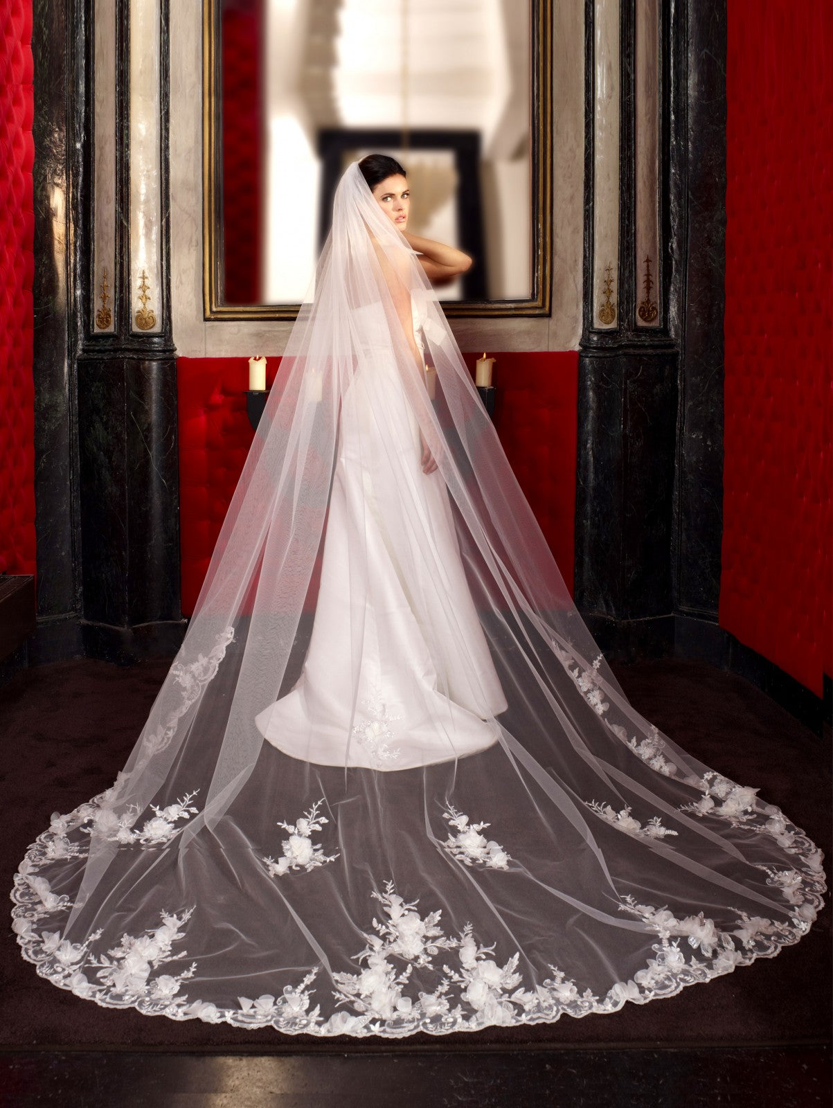 Velos de novia largos con pedreria shop