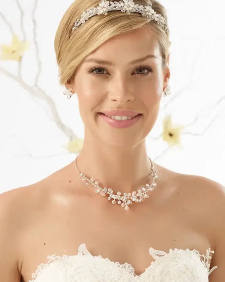 Tiaras de novia con pedrería online Odilia Bridal