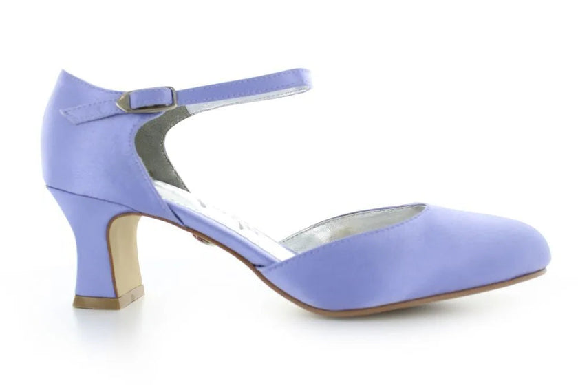 Zapatos de fiesta lila estilo D'Orsay con tacón kitten heel de 4.5 cm