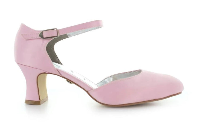 Zapatos de fiesta rosa estilo D'Orsay con tacón kitten heel de 4.5 cm