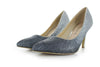 Zapatos de fiesta plateados con efecto degradé, tacón de 8 cm y diseño elegante para eventos formales