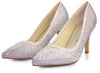 Zapatos de fiesta rosas con tacón de 8 cm y detalles de strass, perfectos para bodas y eventos formales