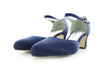 Zapatos de fiesta azul marino estilo D'Orsay con tacón kitten heel de 4.5 cm