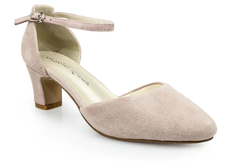 Zapatos de fiesta Ortoclasa Rosa con tacón de 7 cm, cómodos y elegantes, ideales para bodas y eventos especiales.