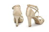 Zapatos de fiesta Rodocrosita Beige con tacón de 8 cm, cómodos y elegantes, ideales para bodas y eventos especiales.