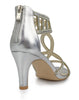Zapato de fiesta plateadas con cristales y tacón de 6.5 cm, perfectas para bodas y eventos formales