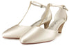 Zapatos de novia Malaquita con glitter champán y tacón de 5,5 cm en color ivory, elegantes y cómodos para bodas y fiestas.