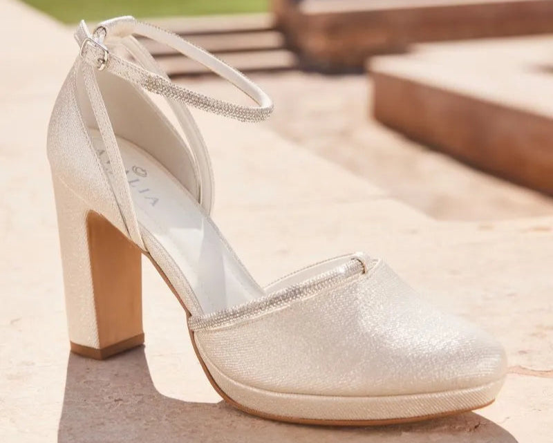 Boda Zapatos De Tacon Con Purpurina Zapatos De Fiesta Mary Dorado